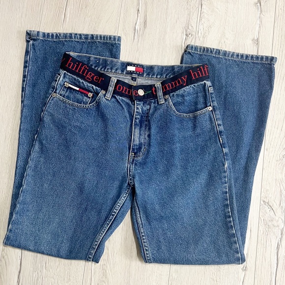Tommy Hilfiger Vintage 90s Underwear Logo Waistband Flare Jean Size 5 - Picture 8 of 8